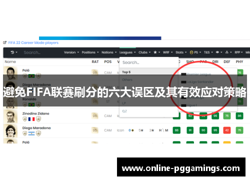 避免FIFA联赛刷分的六大误区及其有效应对策略