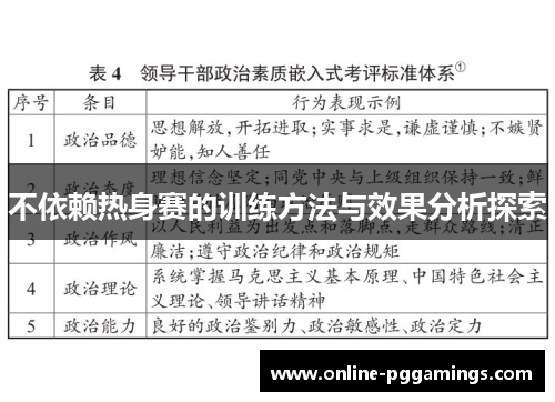 不依赖热身赛的训练方法与效果分析探索
