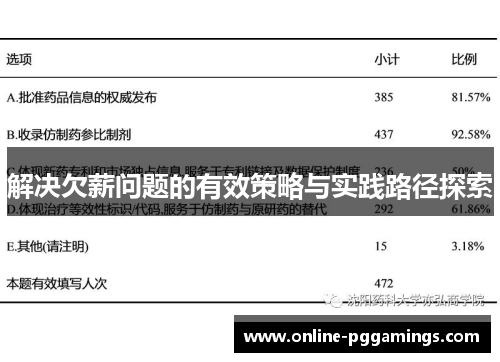 解决欠薪问题的有效策略与实践路径探索
